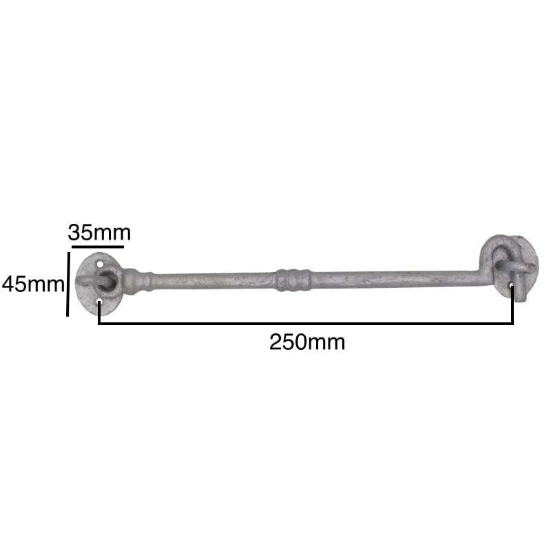 Cabin Hook and Eye Galvanised Cast Iron Heavy Duty 250mm