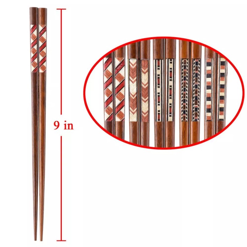 Antner Handmade Japanese Chopsticks Reusable Natural Wooden Chopstick with Box,