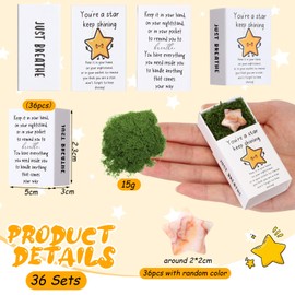 Motipuns 36 Sets Pocket Hug Token Bulk Star Natural Stones Valentine Star Emotional Support Inspirational Bulk Gifts for Coworkers Positive Thank You Gifts with Cards for Employees Nurses