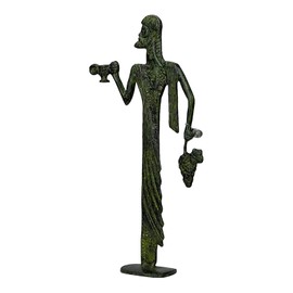 Dionysus Bacchus Greek God of Wine Real Bronze Metal Art Flat Statue Sculpture