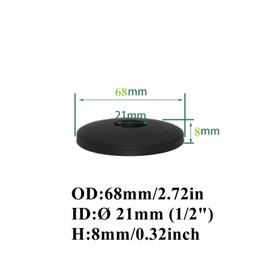 4 Pieces Diameter 21 mm (1/2 Inch) Cover Rosette Stainless Steel Rosette Tap Black Pipe Cover Thread Rosette Black Cover Rosette for Shower Fittings, Taps, Angle Valve (Black, 68 x 8)