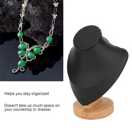 6.9 Inch Necklace Display Stand, Flannel Jewellery Easel, Necklace Chain Display Bust Stand Tower Rack Mannequin Jewellery Bust Display Holder for Shop Event Show (Black)