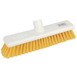 Jantex Robert Scott Soft Bristle Hygiene Broom Head 300(L)mm/12 inch, Yellow, Colour Coded for Separate Area Cleaning, Machine Washable, Soft Bristles Prevent Scratching Floor, DN831