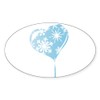 CafePress Melting Ice Heart Sticker Oval Car Bumper Sticker(10-Pack)