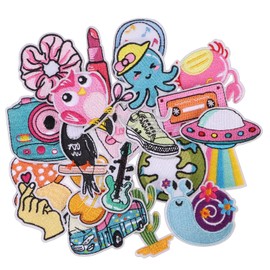 20pcs Cartoon Embroidered Patches, Cute Sew On/Iron On Patch Applique for Clothing Backpacks Jeans Hats