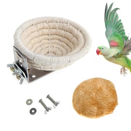 winmiya Cotton Bird House Bird Nest with Set dcrew for Budgie Parakeet Cockatiel Parakeet Conure Canary Finch Lovebird Small Parrot(Newly added blue velvet pad)