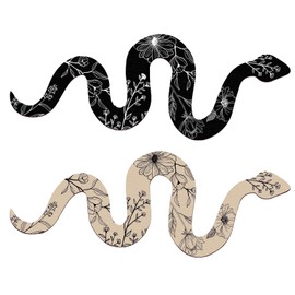 Lam-lord 2 Pieces Snake Wall Decor Black Boho Witchy Cute Wooden Snake Decor Natural Aesthetic Witchy Desk Decor Altar Decor Frame Wall Hanging Boho Wall Art for Apartment Bedroom Bathroom