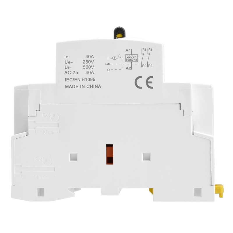 Heschen Modular Household AC Contactor, HSR1-40M/02, 40A, 2 Pole, 2NC,
