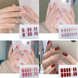 8 Pieces 112 Stickers Nail Stickers for Hands, 3D Nail Design, Home Nail Wrap, Pink, Cute, Flower, Transparent, Foil, Sparkling, Advanced, Cute, Popular, Office, Commuting, Women, Beginners
