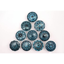 10 x Mixed Retro Flower Ceramic Knobs, Door Knobs, Cupboard Drawer Handles