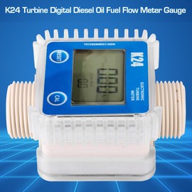 1pc K24 Turbine Digital Diesel Oil Fuel Flow Meter Gauge For Chemicals Liquid Water
