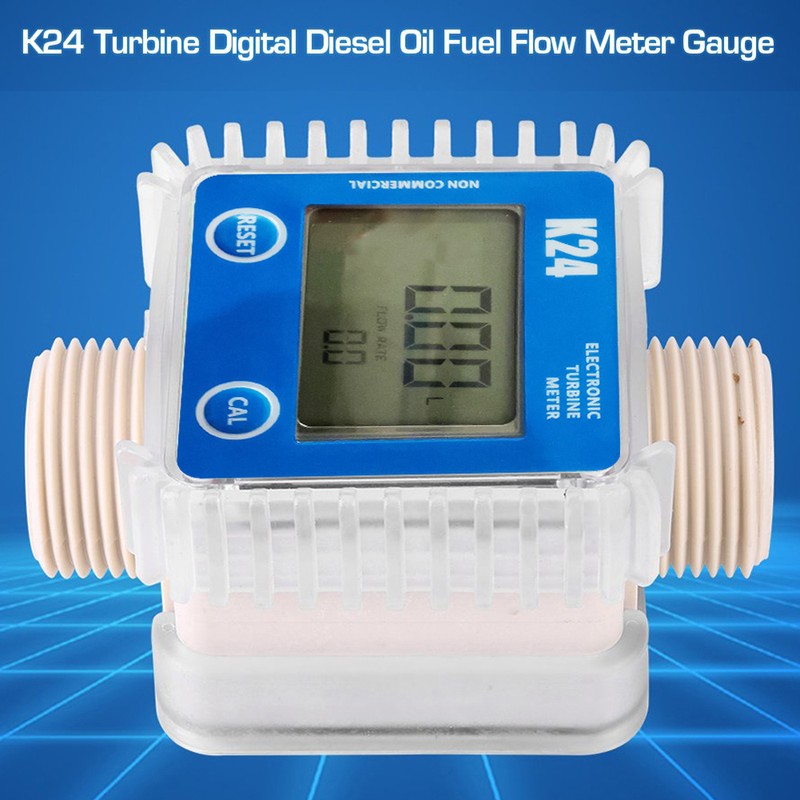 1pc K24 Turbine Digital Diesel Oil Fuel Flow Meter Gauge