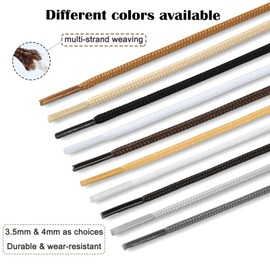 Stepace 2 Paar - Premium Runde Schnürsenkel [ Ø3.5 mm ] für Arbeitsschuhe, Stiefel, Outdoorschuhe und Sportschuhe reißfeste Schuhbänder Ersatz Shoelaces aus Polyester Gelbbraun 40"