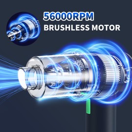 CungCi - Aspiradora de mano portátil sin cable, 18000 Pa 5 en 1, motor sin escobillas de 100 W, aspiradora de alta potencia con martillo para romper ventanas, luz LED, boquillas múltiples para coche