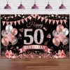 50th Birthday Banner Rose Gold Black Decoration 50th Birthday Women