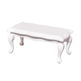 Melody Jane Dolls House White Scalloped Coffee Table Shabby Chic Living Room Furniture