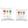 Live Laugh Love Flowers Throw Pillow