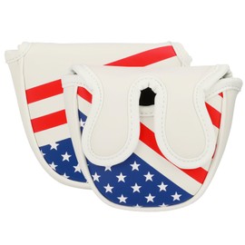 Mallet Putter Cover,Golf Center Shafted Putter Cover Half Mallet Head Cover with Magnetic Closure and Stars Stripes