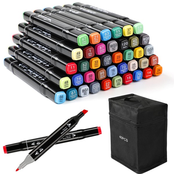 Touchcool Graffiti Pen Set, 80 Coloured Marker Pens, Oily Mark