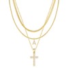 TASISO Layered Gold Necklaces for Women Tiny Initial Necklaces 14K