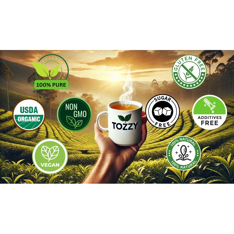 Tozzy USDA Organic Ginger Tea - 100 Count (Pyramid Tea