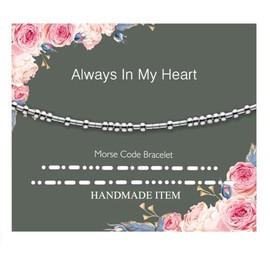 Inspirational Gifts for Women, Morse Code Funny Gifts Bracelets for Women, Sterling Silver Morse Code Bracelets Friend Gifts, One Size, Stainless Steel, no gemstone