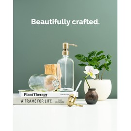 Vine Creations Black Glass Soap Dispenser, 2 Pack Kitchen Soap Dispenser Set with Stainless Steel Pump, 16 oz Hand Soap Dispenser Bathroom, Dish Soap Dispenser for Kitchen with Waterproof Labels