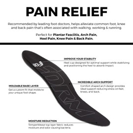 FORM Premium Insoles Ultra-Thin | Black (Men's 7 – 7.5, Women's 8.5 – 9)