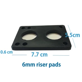 VJ Longboard Skateboard Riser Pads 12mm (1/2") Black w/Skateboard Screws Hardware BK 1.75" (12mm Riser w 1.75inch Screws)