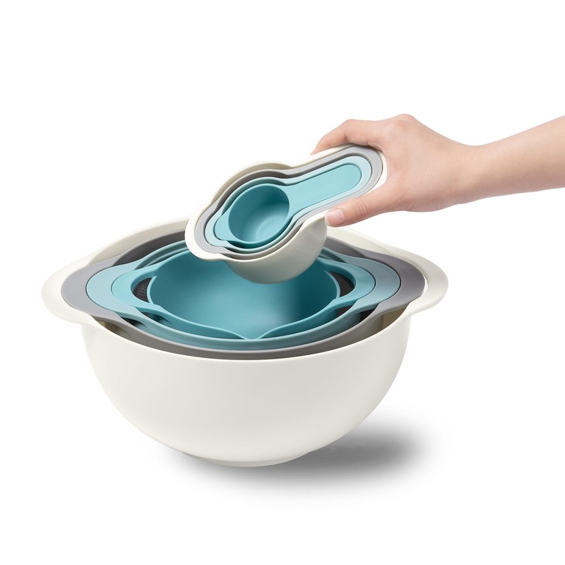 Mixing Bowls for Kitchen, 13 Piece Plastic Nesting Bowls Set
