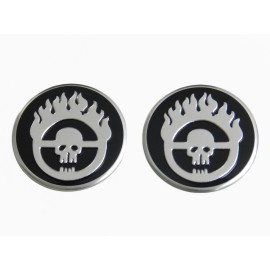 SESHOP 2 MAD MAX SKULL THIN ALUMINUM EMBLEMS LOGO BADGES