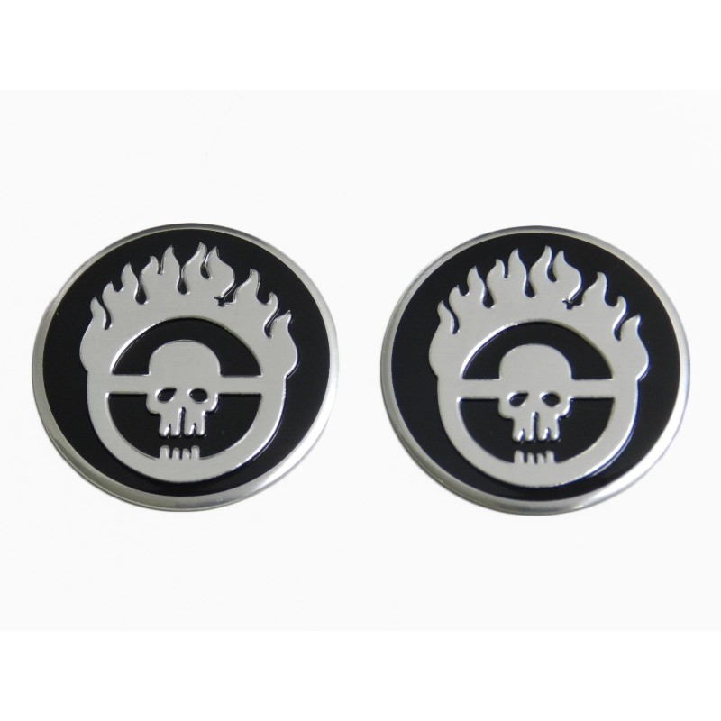 SESHOP 2 MAD MAX SKULL THIN ALUMINUM EMBLEMS LOGO BADGES