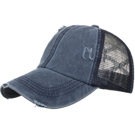 White Fang CA662 Mesh Cap, Distressed Hat, For Running, Outdoors, Women's, Men's,, navy