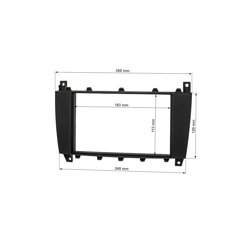 tomzz Audio 2434-030 Double DIN Radio Faceplate Compatible with Mercedes