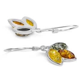 Ian and Valeri Co. Multicolor Amber Sterling Silver Clover Fishhook Earrings