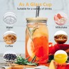 Icesip 32oz Glass Mason Cup with Bamboo Lids, 2Pack Wide