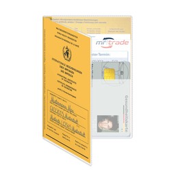 mtb more energy® 20 x Cover for Vaccination Card (Size 13 x 9.3 cm, Issued Date from 2005) – Hinged – with Additional Compartments – Vaccination Certificate Cover Transparent Cover Protective Cover