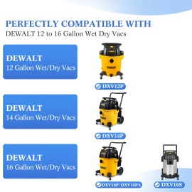 5 Pack DXVA19-4112, Vacuum Bags for DEWALT 12 to 16 Gallon Wet/Dry Vacuum, Disposable Shop Vac Bags compatible with DXVA19-4112Color: Tan