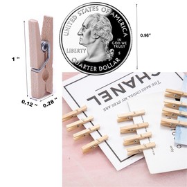 50 Pcs 1In Mini Wooden Craft Clothes Pins, Clothes Pins for Photo,Small Clothes Pin,Mini Photo Clips Small, Crafts, Arts, Cocktails,Artwork Display