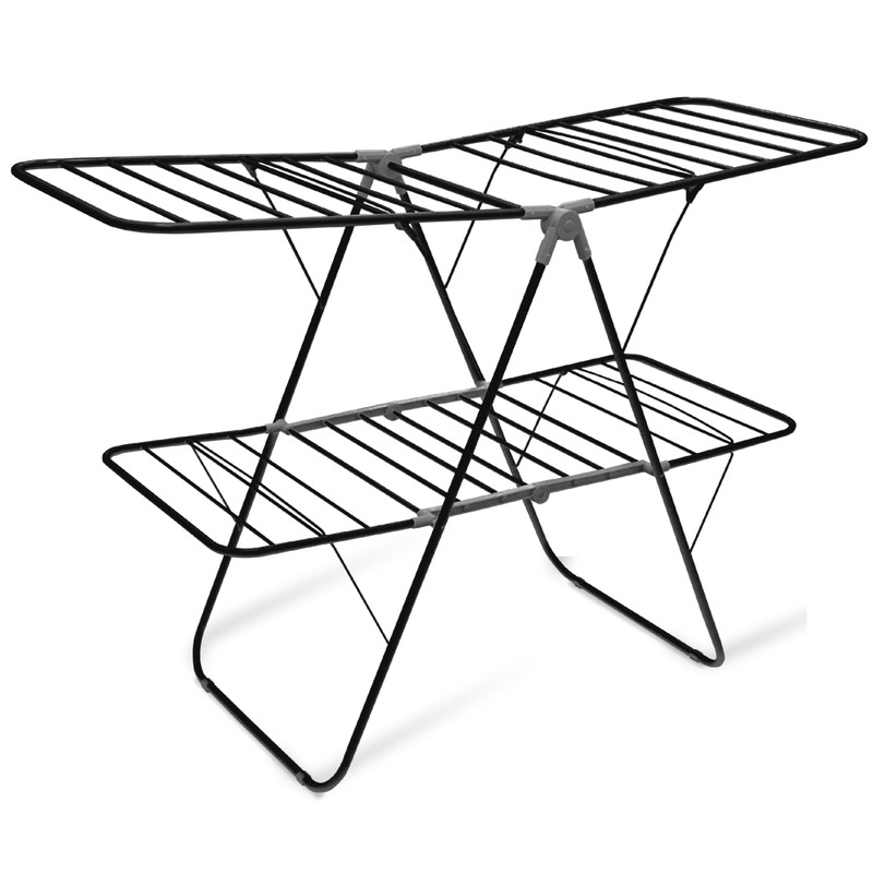 Brookstone 2 Tier Folding Rack – Indoor/Outdoor Collapsible Clothes Dryer