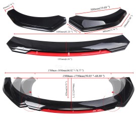 Unbranded For 2010-2013 Mazda 3 Front Bumper Lip Spoiler Splitter Body Kit Black-Red