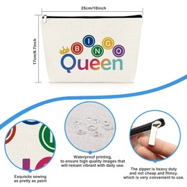 Bingo Lover Gift for Women Bingo Game Gift Makeup Bag Lucky Bingo Cosmetic Bag Christmas Birthday Gift for Bingo Player Bingo Gambler Casino Gambling Bingo Gifts Travel Cosmetic Pouch