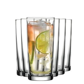 Pasabahce Highball Glasses, Water Drinking Glasses Set of 6, Lead-Free Glass Tumbler, Water and Juice Glasses Set, Glassware Set, 6.76 oz