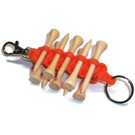 RedVex Paracord Golf Tee Holder - Orange - Holds 10 Golf Tees