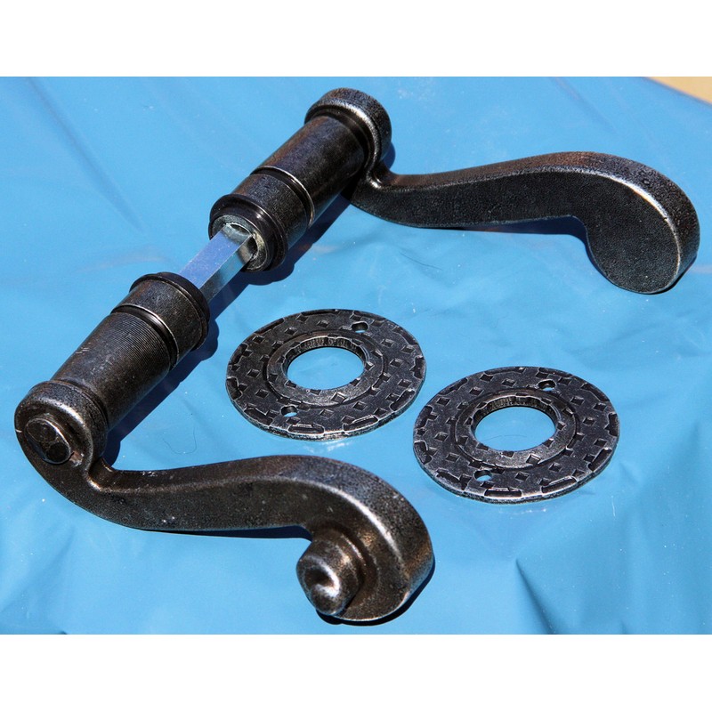 UHRIG Retro Door Handles, Wrought Iron Handle Set in Antique