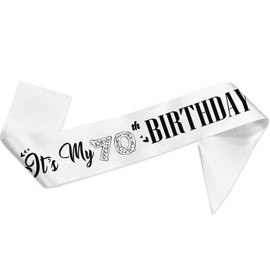 It's My 70th Birthday Sash,70 Years Old Sash, 70th Birthday Gifts for Happy 70th Birthday Party Favor Supplies