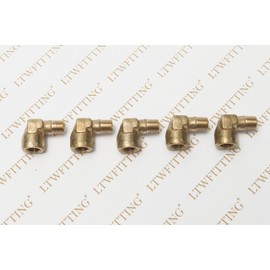 LTWFITTING Brass Pipe 90 Deg 1/8-Inch NPT Street Elbow Forged Fitting Fuel Air Boat(Pack of 5)