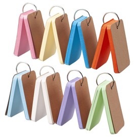 Coowayze Blank Index Cards with Ring, Small Study Flash Cards Colored Note Cards (8 Pa...