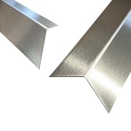 Stainless Steel Angle Profile VA Edge Protection 2000 mm 90 Degree Angle Profile 20 x 15 mm Side Inner Dimensions Made of Stainless Steel k240 Polished 0.8 mm Thick L-Angle Corner Protection Rail