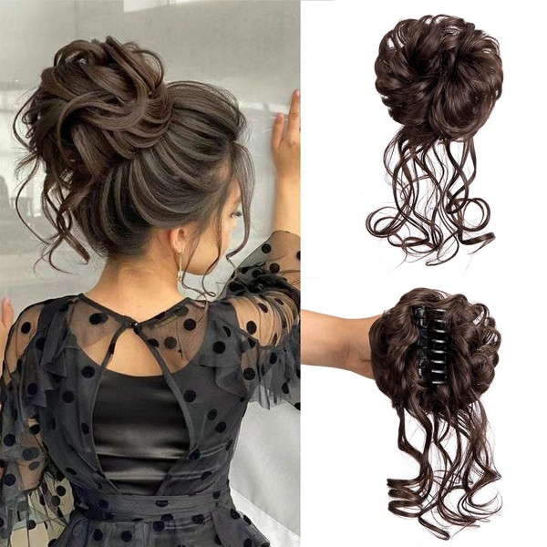 Claw Clip Messy Bun Hair Piece Tousled Updo Hair Buns